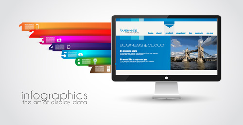 Modern devices infographics vector 01