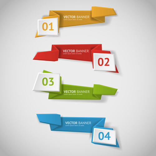 Origami business banners vector material 05 Origami business banners vector material 05