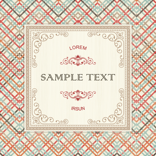 Ornate retro frame background art vector 04