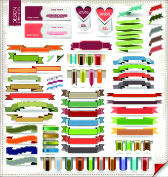 ribbons ribbon labels label elements element different 