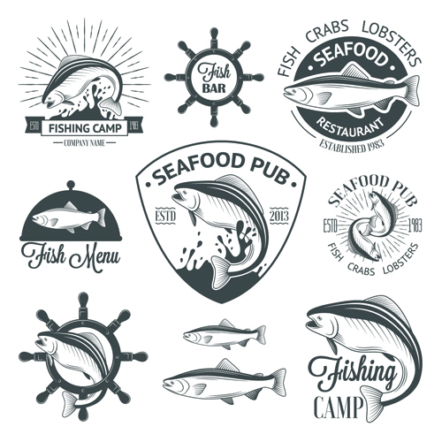 sea labels food badges 