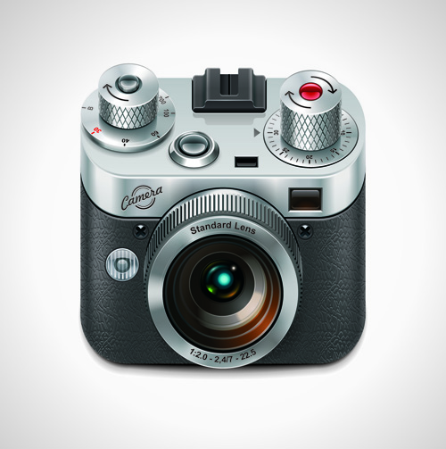 Set of different Photo Camera elements Vector 06