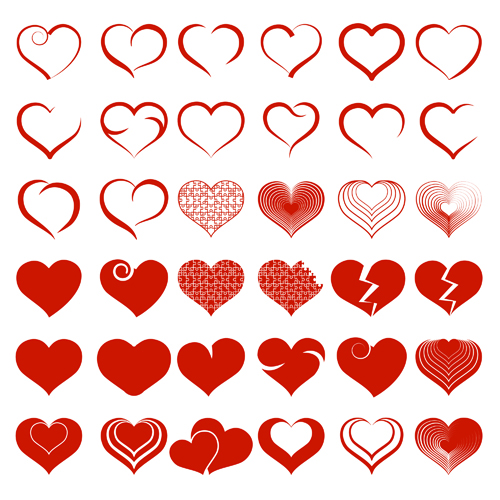 simple shapes icons heart 