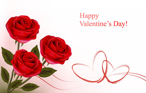 Valentine theme elements vector background set 02