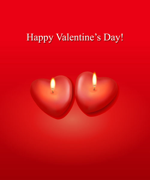 Valentine theme elements vector background set 03