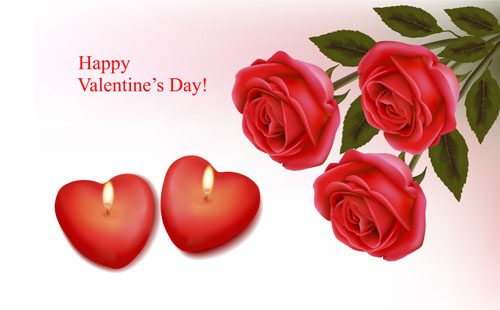 Valentine theme elements vector background set 04