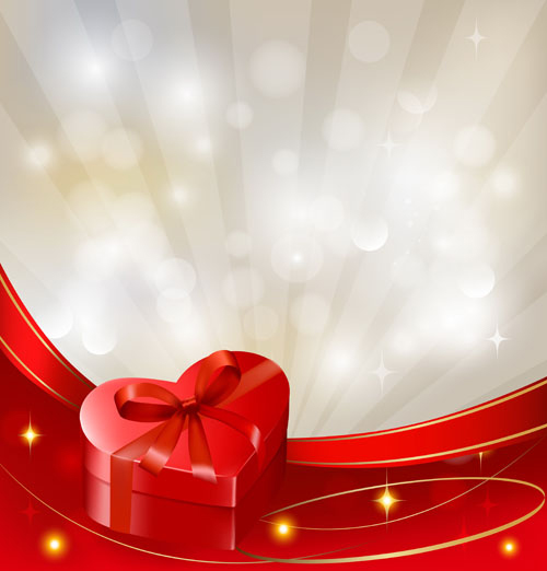 Valentine theme elements vector background set 05