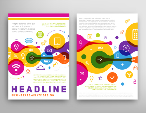 Vector cover brochure headline design 04