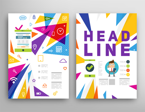 Vector cover brochure headline design 05