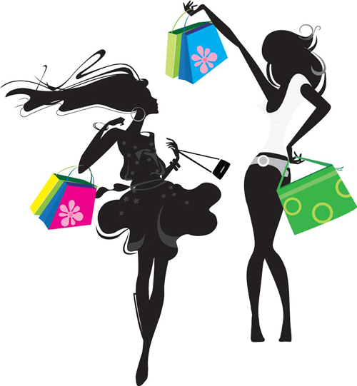 Vector fashion girls design elements set 01