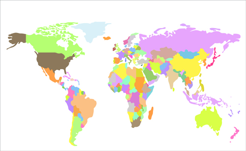 Vector world map design graphics set 01