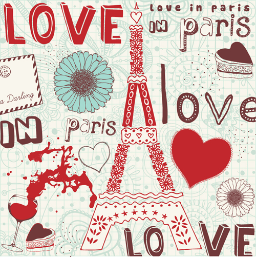 Romantic love Theme elements vector set 01