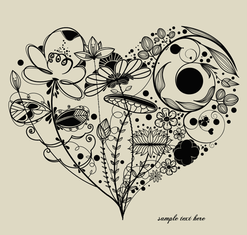 Romantic love Theme elements vector set 04
