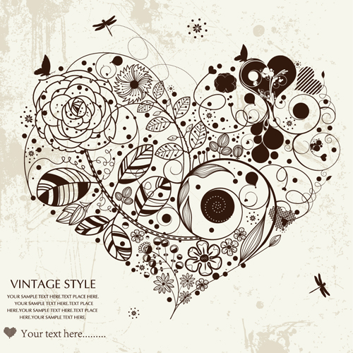 Romantic love Theme elements vector set 05