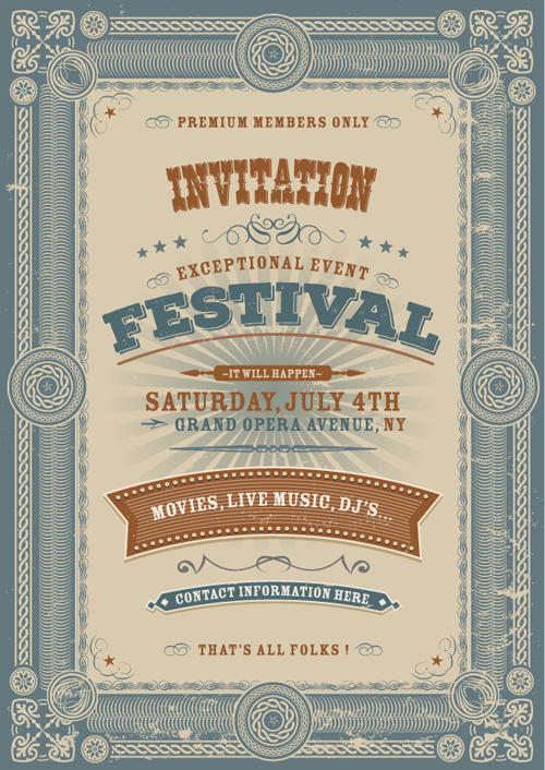 Vintage Style templates styles certificates 