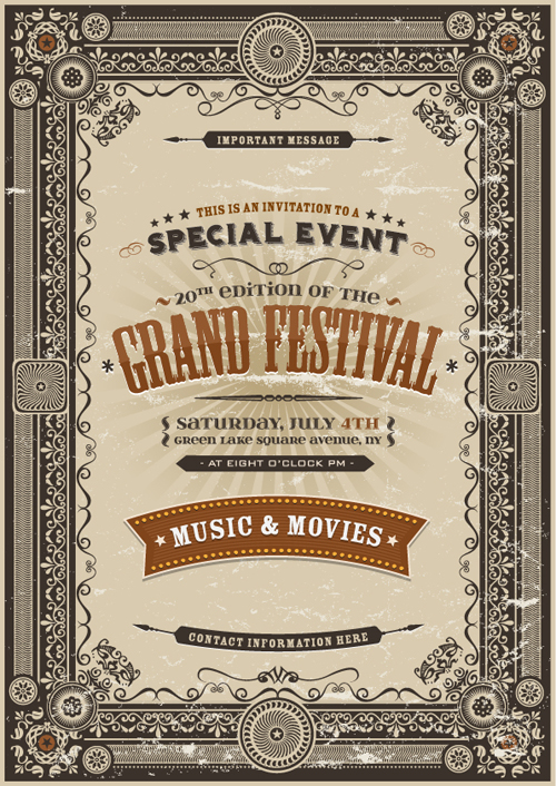 Vintage styles certificates templates set vector 02