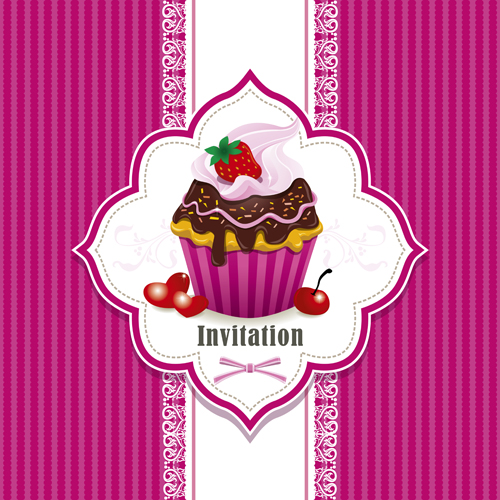 Delicious Cupcakes design elements vector 03