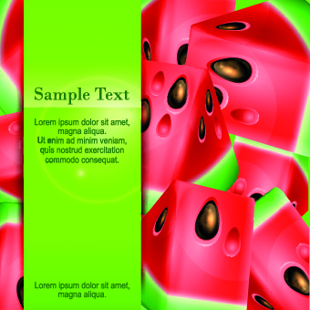 Watermelon background vector graphic 01