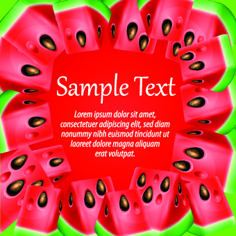 Watermelon background vector graphic 02