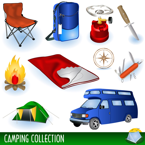 Set of active recreation elements vector 01