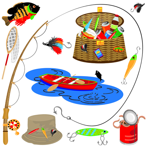 Set of active recreation elements vector 05