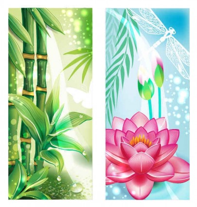 material flowers beautiful banner bamboo Backgrounds 