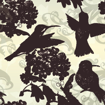 Vintage birds and butterflies design vector 03