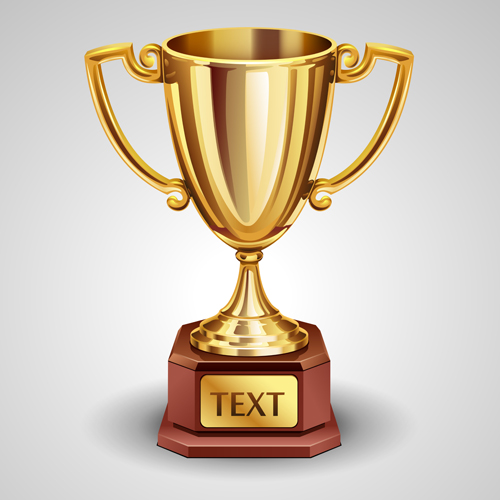 trophy cup and Medals vector set 05