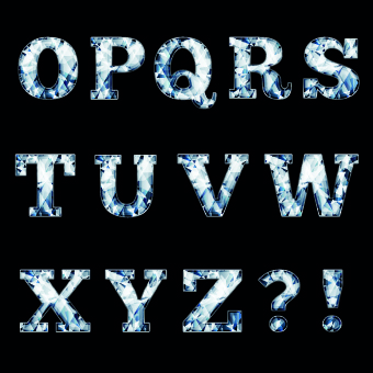 Glitter diamond alphabet letters vector 04