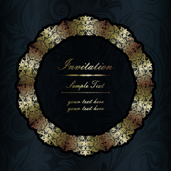 Floral frame Invitation vector 04