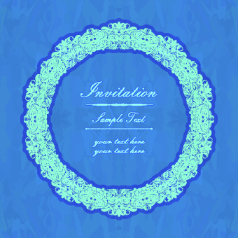 Floral frame Invitation vector 05