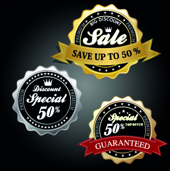 Vintage round premium quality label vector 01