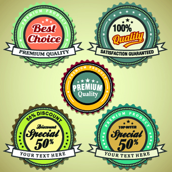 Vintage round premium quality label vector 05