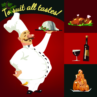 template vector restaurant menu funny chef 