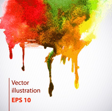 Watercolor abstract background vector set 03