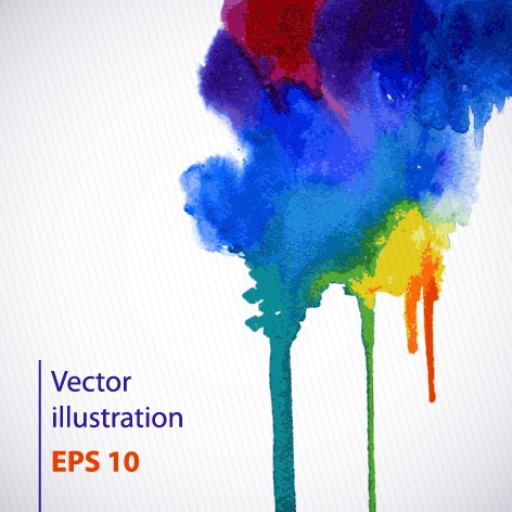Watercolor abstract background vector set 04