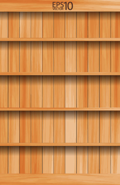 wooden Bookshelf background vector 03