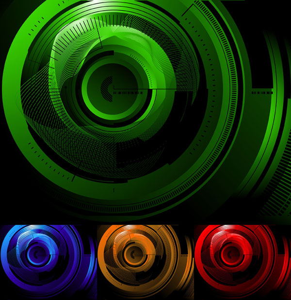 rotating lines high-tech background 