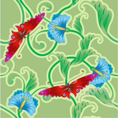 Butterfly decorative pattern background art vector