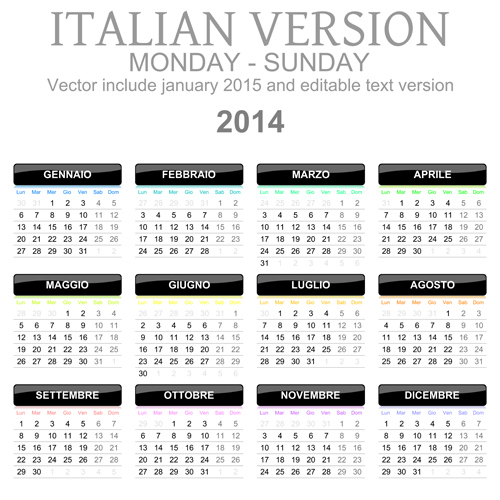 version italian calendars calendar 2014 