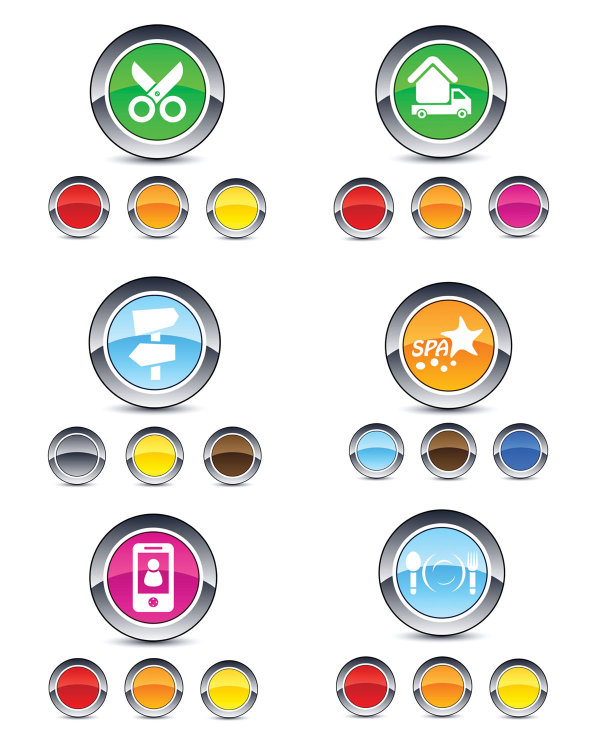 Smooth round webpage button design elements