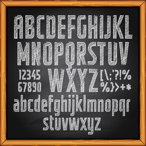 numbers chalkboard alphabet 