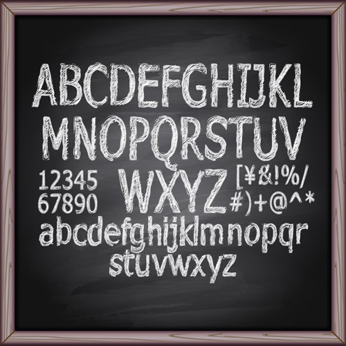 numbers chalkboard alphabet 