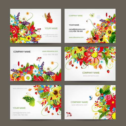 Beautiful floral card vector 01
