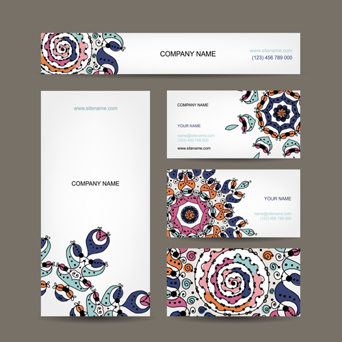 Beautiful floral card vector 02