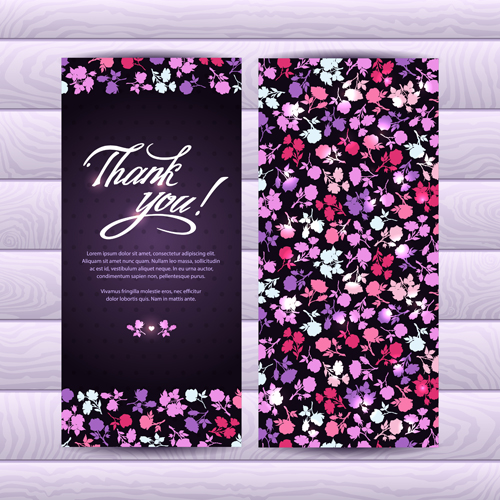 Beautiful floral pattern cards set 01