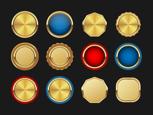 Blank golden medal vectors material