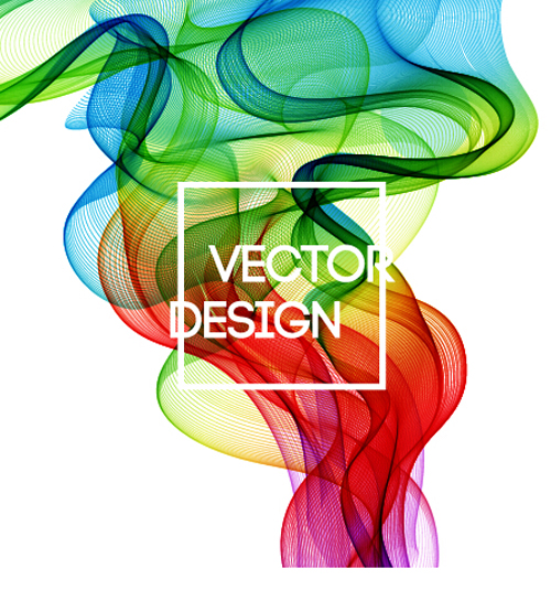 Colored curved lines abstract background vector 16