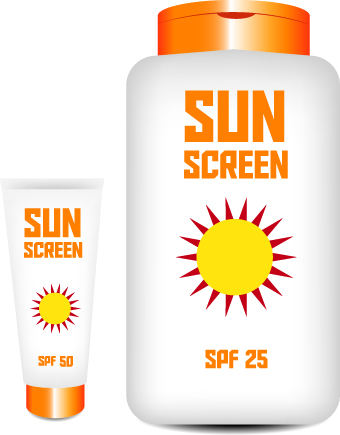 Cosmetics sunblock lotions design elements vector 02