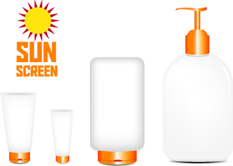 Cosmetics sunblock lotions design elements vector 04